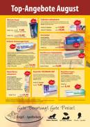 Werbeplakat „Top-Angebote“ der Apotheken mit Sonderpreisen und Slogan unten: „Gute Beratung! Gute Pr